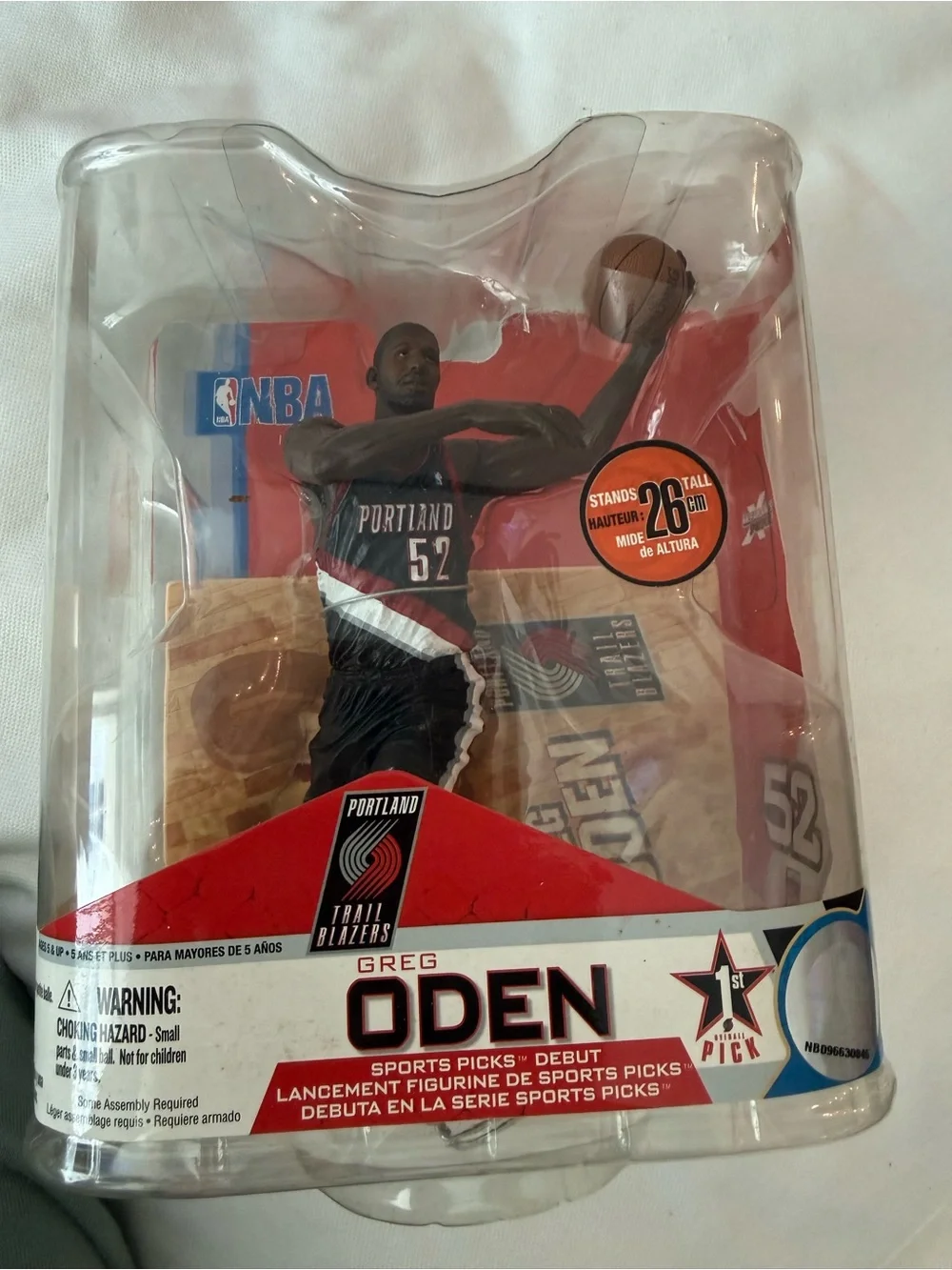 NBA Greg Oden Packaging Backer Card - Black Red White